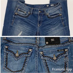 MISS ME Cuffed Skinny Blue Jeans Size 30 Stretch